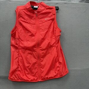 Nike Jacket Womens Medium Red Vest Full Zip Insulated Running Reflective